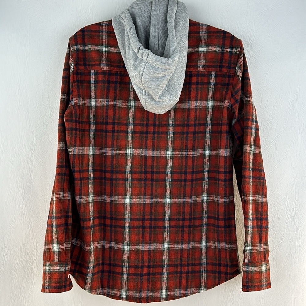 Free Planet Flannel Hoodie Button Down Shirt - Picture 4 of 8